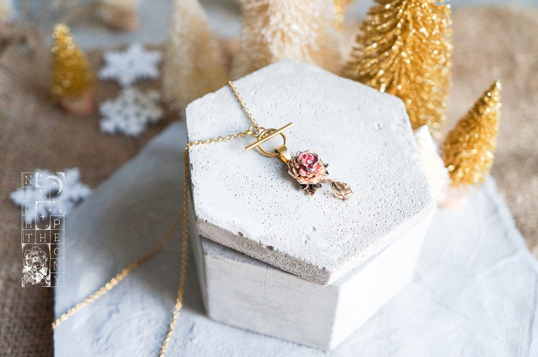 Peony & Lily of the Valley Necklace